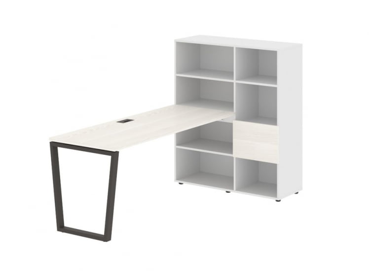 Рабочая станция ЕДИС ЕВРСТ 1117 Ясень Траун Мокко Белый / EDIS EVRST_0