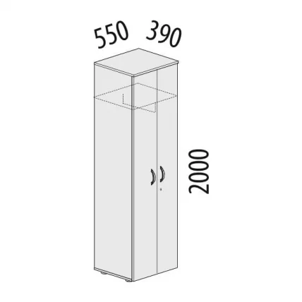 Шкаф для одежды малый с замком Альфа 63.43 Дуб кобург_1