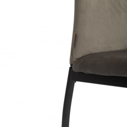 Стул CAPRI (mod. BC565-DC) металл, флок, 43 х 53 х 92 см, Dark grey (темно-серый) HLR24 / черный_2