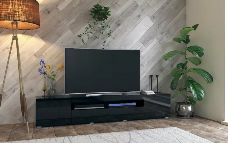 Тумба ТВ 2000 Бруклин ЛД.685.030.000 Черный глянец_0