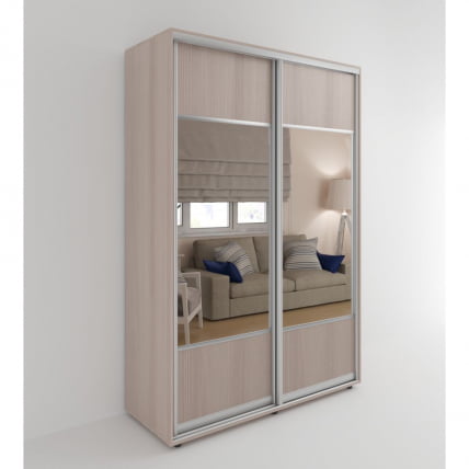 Шкаф-купе 3-х дверный Акцент-Дуэт Д 1400х600 Ясень шимо светлый_0