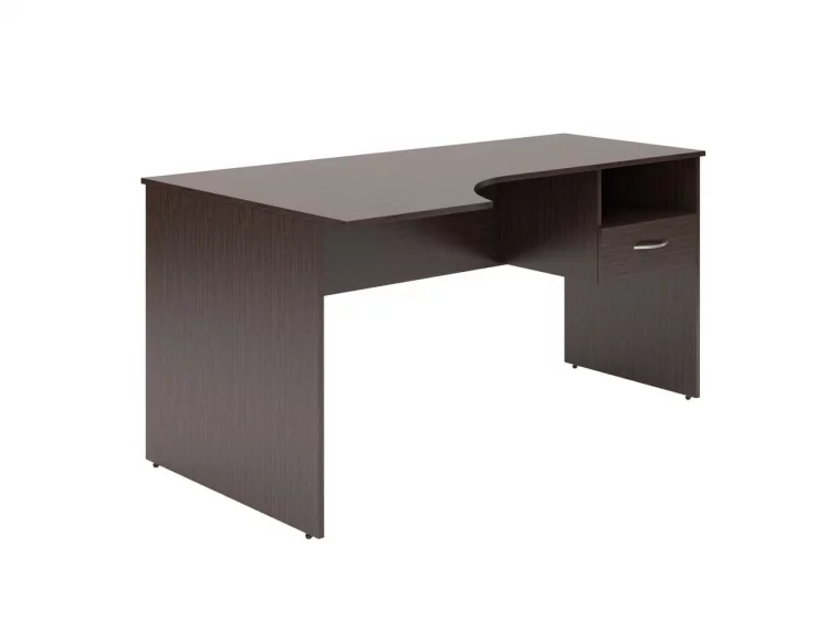 Стол письменный левый SET160-1 L c подвесной тумбой Легно Темный_0
