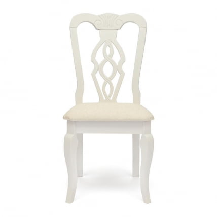 Стул Афродита/ Aphrodite дерево гевея, 46х54х99см, butter white, ткань кремовая с рисунком (3321)_1