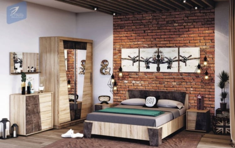 Шкаф трехстворчатый Санремо 02 Дуб сонома светлый Ателье темное_2