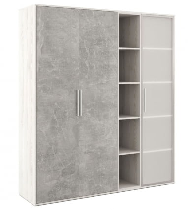 Шкаф высокий 3 створки, с нишей B-TONE BTN36152531 Сосна Бетон светлый_0