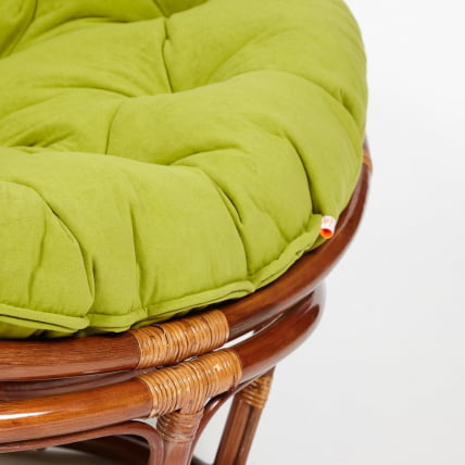 Кресло ПАПАСАН 23/01 В /с подушкой/ диаметр подушки 125 см, 115х101х104 см, Пекан (орех), флок Олива, 23 / PAPASAN W Pecan_3