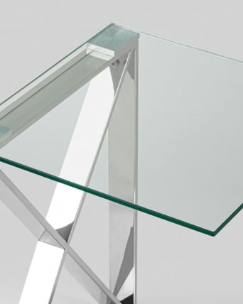 Журнальный стол КРОСС 40x40 Серебро_4