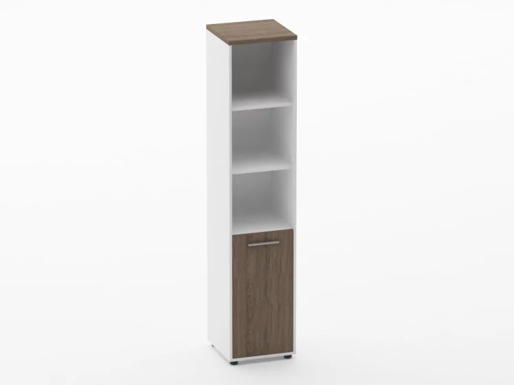 Шкаф 4 узкий верх открытый, низ закрытый Deka 10.19.11Л Дуб Верцаска/Белый_0