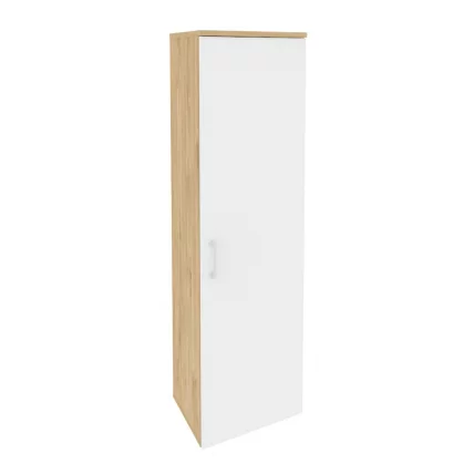 Гардероб узкий (правое исполнение) ONIX O.GB-1(R) Тиквуд Светлый/Белый_0