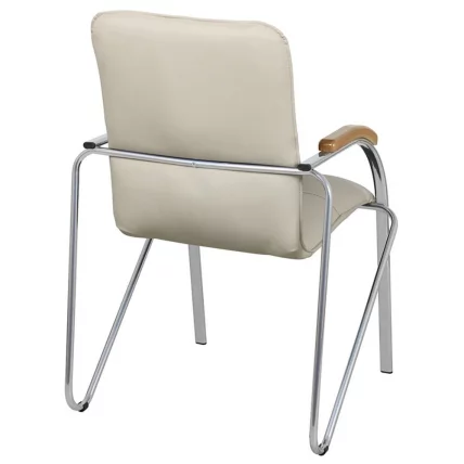 Кресло для приемных Samba хром кожзам Бежевый_6