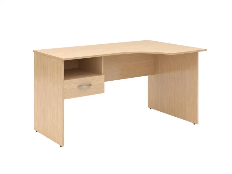 Стол письменный правый SET140-1 R c подвесной тумбой Легно Светлый_0