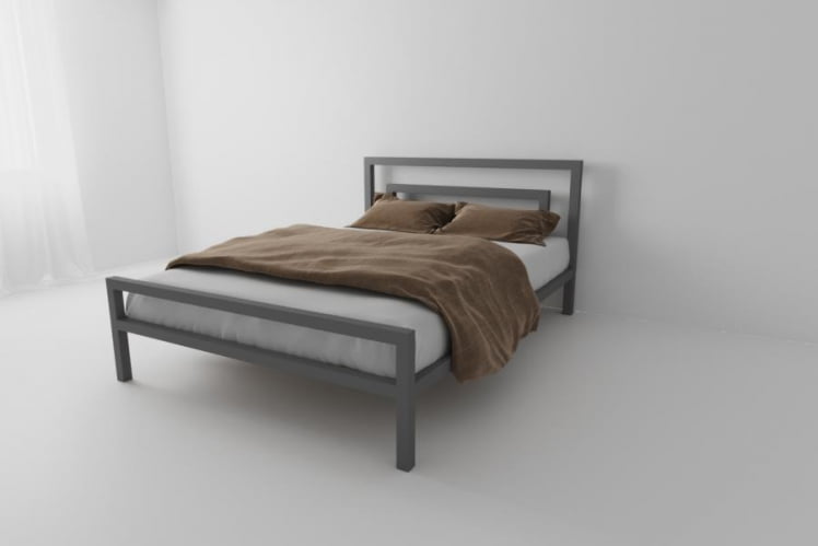 Металлическая кровать "Куба" Цвет фасада: Серый; Цвет корпуса: Серый; Материал фасада: Металл; Размер: 1800х2000 мм; Спальное место: 1800х2000 мм _0