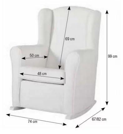 Кресло-качалка Micuna Wing/Nanny white/white искусственная кожа_2
