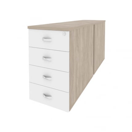 Тумба двойная приставная / опорная ОНИКС О.ТПО-2.8 Дуб Аттик/Белый / ONIX O.TPO-2.8_0