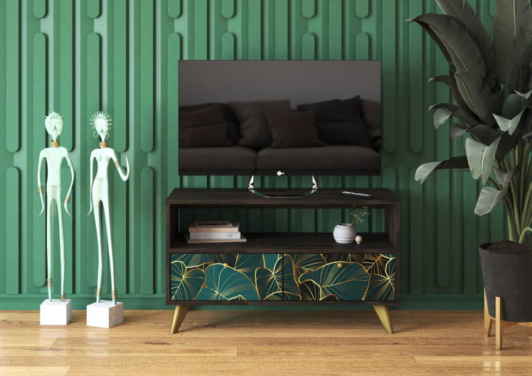 Тумба консольная ТМ-005 АРТ Угольный камень/VINIL_2