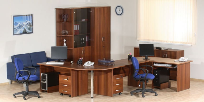Набор на 2 рабочих места Альфа 19 орех «Пегас»_0