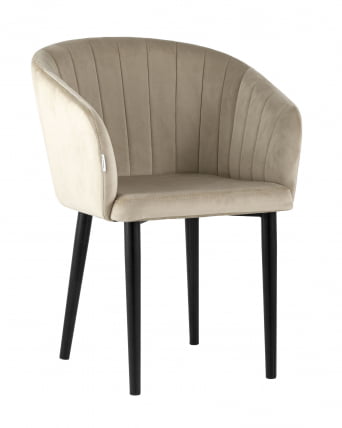 Стул с подлокотниками Нейтон велюр Бежевый_0