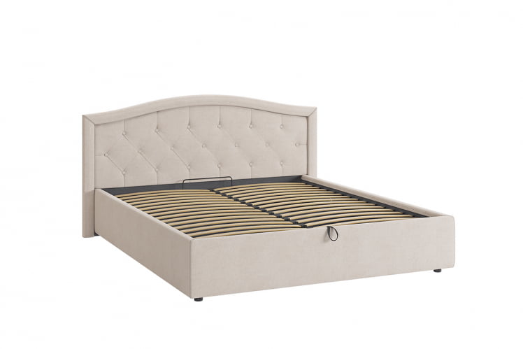 Кровать 1.6 Верона 2 с подъем. механизмом ЗП.КМ1.6-01.2 крем (велюр) / ZP.KM1.6-01.2_1