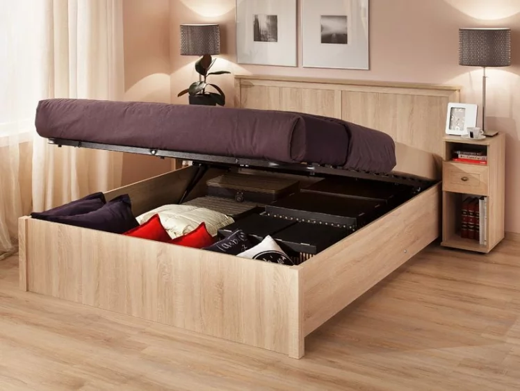 Кровать с подъемным механизмом (1800) Sherlock 41.2 Дуб Сонома (спальня)_0