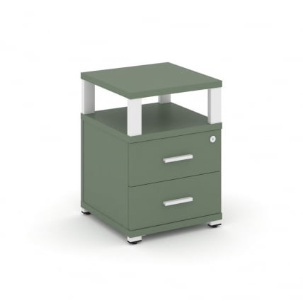 Тумба приставная с 2-мя ящиками и надставкой CONCEPT CN.TUP-002 B/W Кобо Белый_0