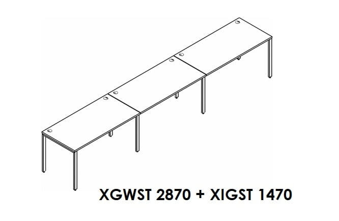 Составная рабочая станция XTEN GLOSS XGWST 2870 + XIGST 1470 Дуб Сонома_0