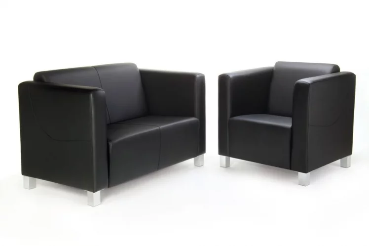 Диван трехместный Милано Комфорт Д3 Санторини 401 (черный) Категория 1_1