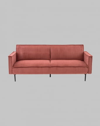 Диван прямой Кассель велюр рельефный коралловый_2