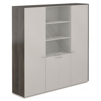 Шкаф высокий тройной с отделением для одежды Атлас НЗ-0313+НЗ-0331+НЗ-0313.БТ.ГС Бренсон Трюфель Серый камень / Atlas NZ-0313+NZ-0331+NZ-0313.BT.GS_0