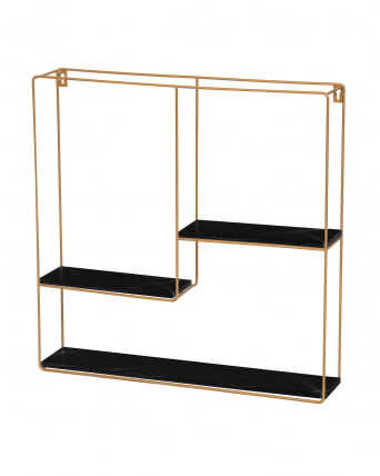 Полка Square золотая Черный мрамор_0