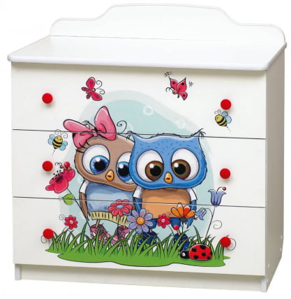 Комод №3 с фотопечатью Совята Белый_0