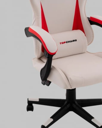 Кресло спортивное ТопЧаирс Пхантом бело-красный / TopChairs Phantom_7