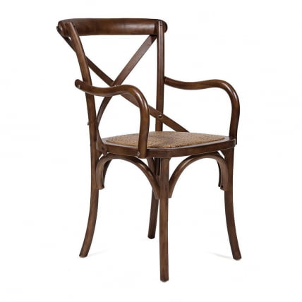 Стул с подлокотниками CРОСС (мод.CБ2008) дерево береза, 91х55х52см, Темный Орех (№5) / CROSS (mod.CB2008)_0