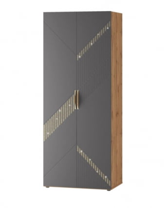Шкаф для одежды с полками и штангой (лев/прав) Монако 902.13 Дуб Вотан Графит_0