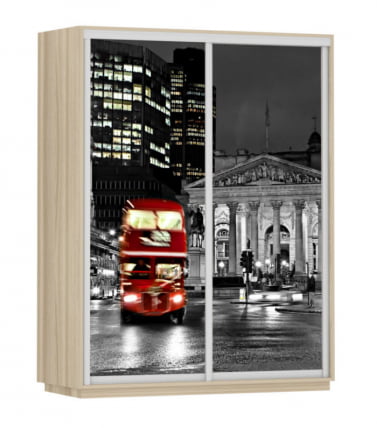 Шкаф-купе двухдверный Экспресс Дуо 1600х2400h Лондон/Ясень шимо светлый_0