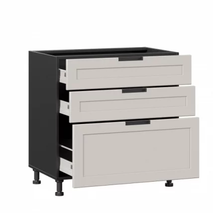 Тумба кухонная 800 с 3 ящиками ЛЮКС (4) Джамис ЛД 296.930.000.166 Черный Кашмир_1