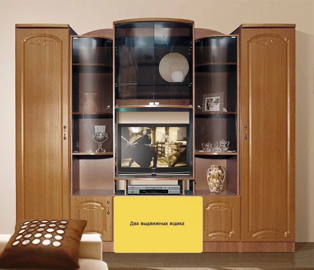 Стенка Александра 6 МДФ, Вишня Оксфорд_5