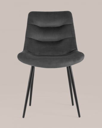 Стул Остин велюр Темно-серый_3