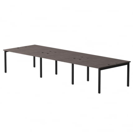 Бенч-система на 6 мест на металлокаркасе, опоры 90 гр Everprof EVO 254S219 Дуб Пасадена Черный_0