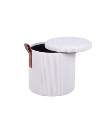 Пуф Руни С с ящиком вельвет белый / S_2