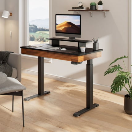 Стол для компьютера c электрической регулировкой по высоте и 2 ящиками EUREKA ERK-ED-I47-WN_6