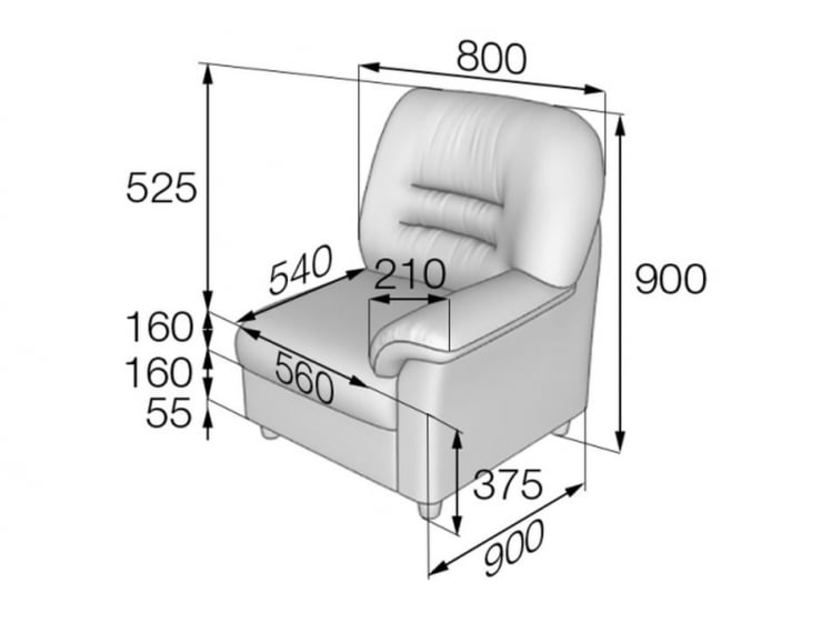 Кресло подлокотник левый Премьер V-100/2_1