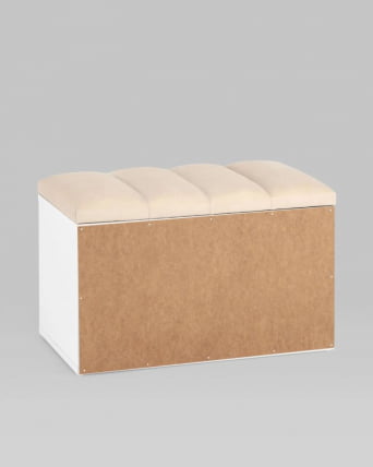 Обувница Хольст белая велюр Бежевый_5