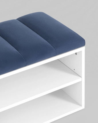 Обувница Хольст белая велюр Синий_3