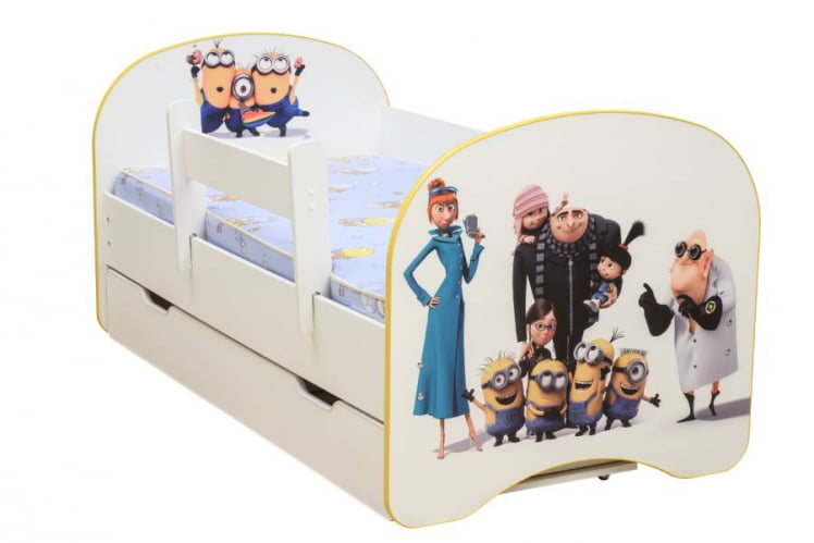 Кровать детская с фотопечатью с 1 ящиком 700*1400 Гадкий я_0