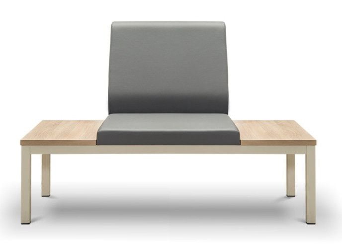 Диван двухместный без подлокотников со столиком Норман 2А/С+А+С Светло-серый/Бук_0