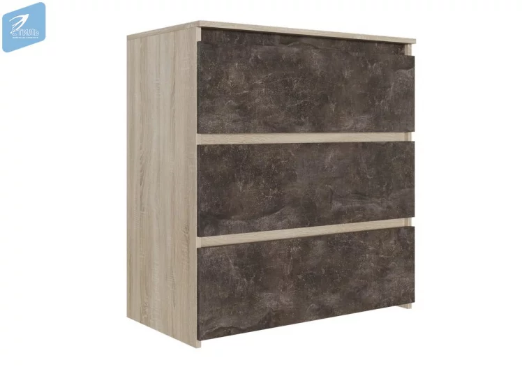 Комод МИЛАНО-1 Дуб сонома светлый/Ателье темное_0