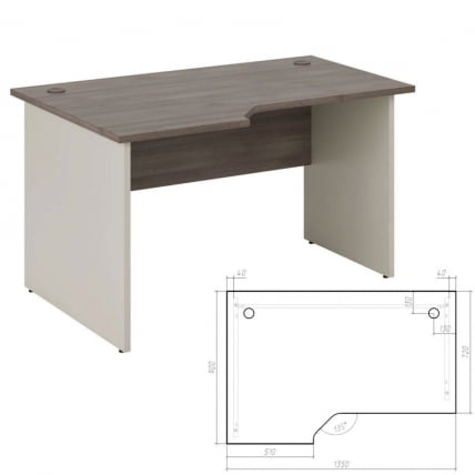 Стол эргономичный левый New Line NLN36315331 Дуб шамони темный_1