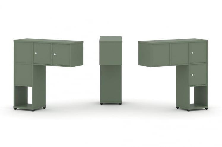 Надставка на стол низкая двухсторонняя + задняя стенка (4 шт.) + распашной фасад (4 шт.) CONCEPT CN.DNN-002 Кобо Черный металл_0