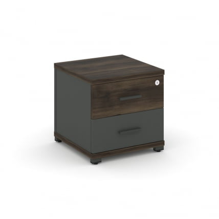 Тумба приставная с 2-мя ящиками CONCEPT CN.TUP-001 B/W Дуб Мали Антрацит_0