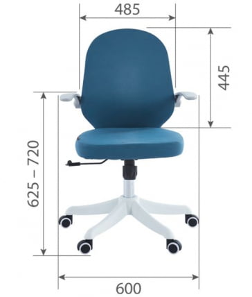 Детское компьютерное кресло CHAIRMAN CH107 ткань голубой (M)_3